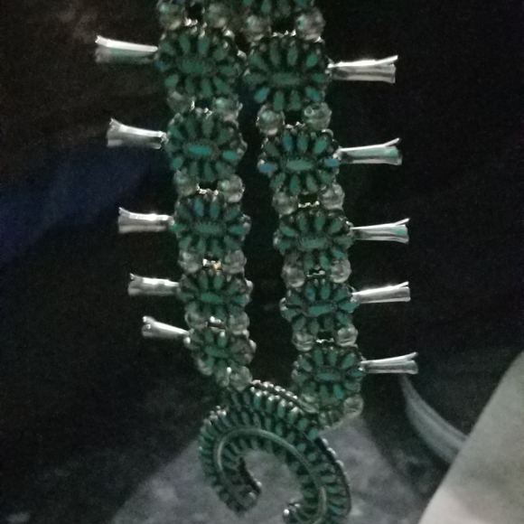 Silver Double Sided Petit Point Cluster Turquoise& - Picture 7 of 11